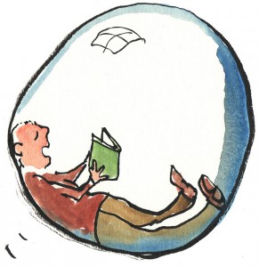 Man in Bubble via Hikingartist.com