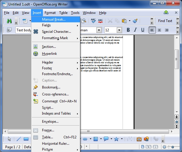 open office screenshot