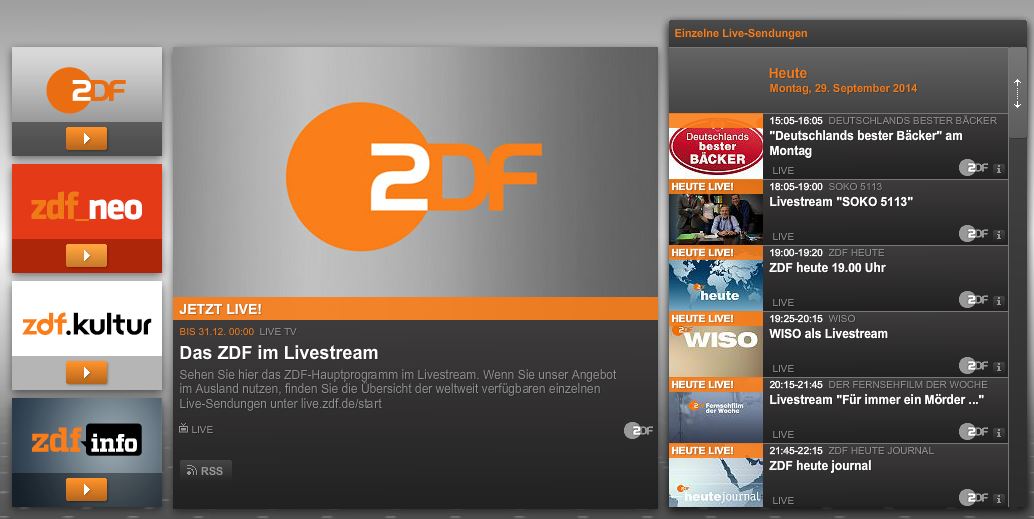 zdf mediathek live