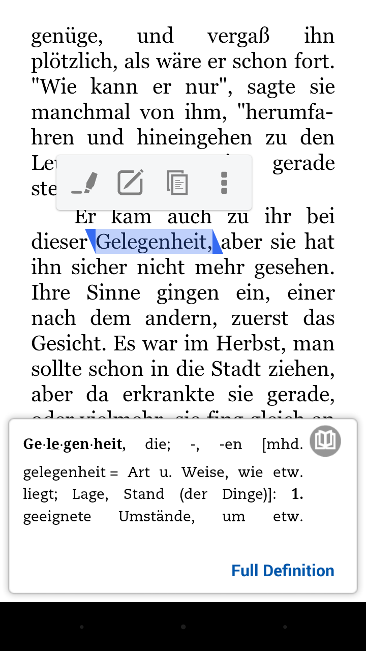 how to use dictionary in kindle app